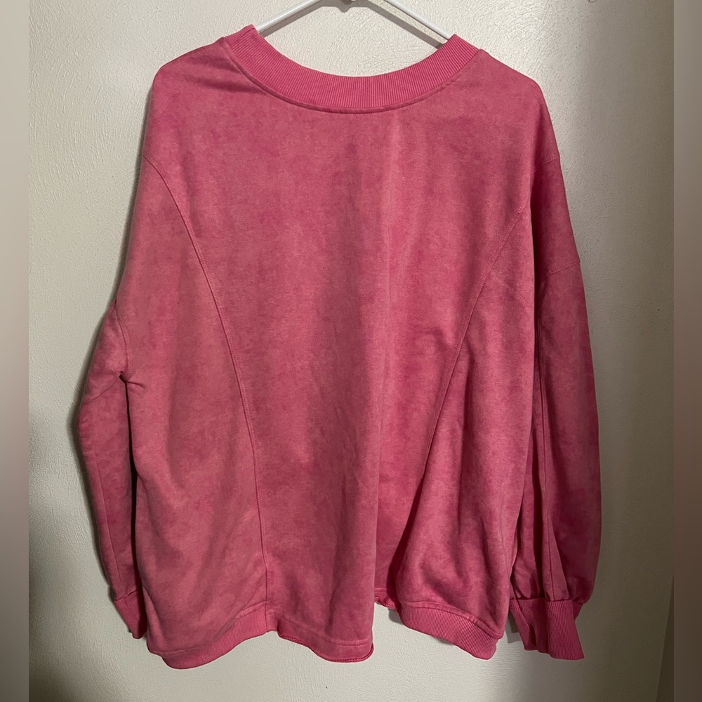 NO BRAND Boutique Open Twist Back Vintage Wash Sweatshirt w Pockets Wms Size XL